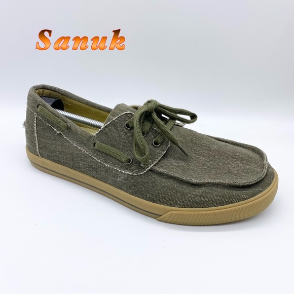 Sanuk Other - Sanuk-Army Green Loafer Mens 8